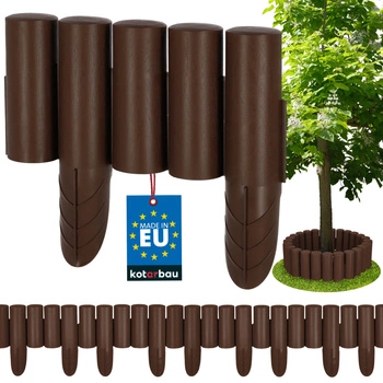 Gard grădină gard plastic bătut maro 2,4 m