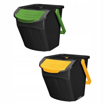 Coș 25 l galben+verde set de 2 buc.