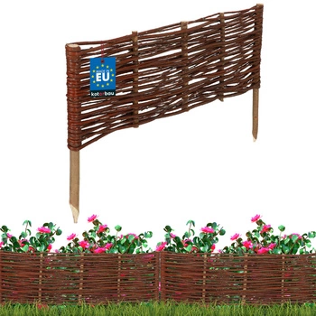 Gard de grădină din răchită condus palisadă margine 60x20 cm