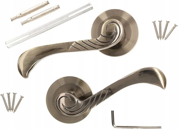 Mâner de ușă semn rotund patina 110 mm