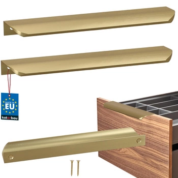 Mâner mobilier aluminiu auriu mat 192/212 mm set de 2 buc.