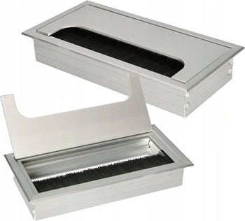 Inel de cablu din aluminiu argintiu 160x80 mm - set de 2 buc.