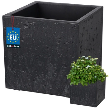 Ghiveci pătrat beton industrial antracit 29 cm