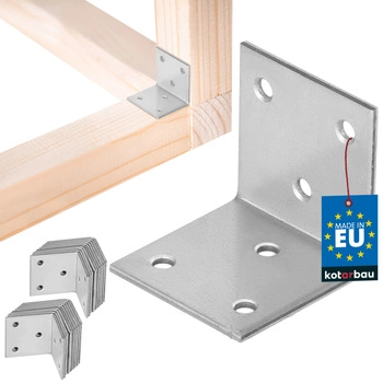 Colțar dulgheresc inoxidabil galvanizat 40x40x40 mm set de 25 buc.