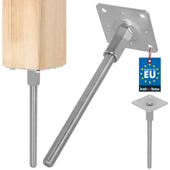 Baza stâlpului ancoră reglabilă pe verticală oțel 110x330 mm