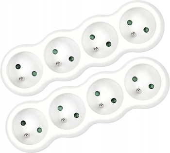 Splitter de putere 4 prize de pământ hoț de pământ - 2 buc.