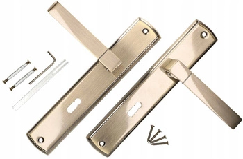 Clanță ușă 90mm placă lungă pentru cheie set - Culoare patină