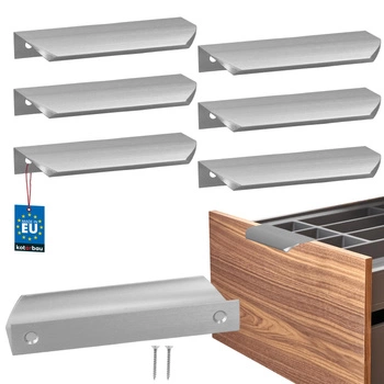 Mâner mobilier aluminiu argintiu 96/116 mm set de 6 buc.