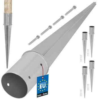 Suport de stâlp rotundă înfiptă fi 100 mm set de 4 buc.