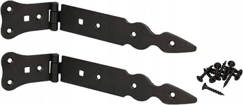 Balama de chioșc îngustă pentru obloane și uși negru 200 mm set de 2 buc.