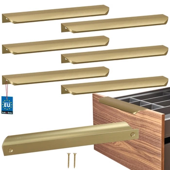 Mâner mobilier aluminiu auriu mat 192/212 mm set de 6 buc.