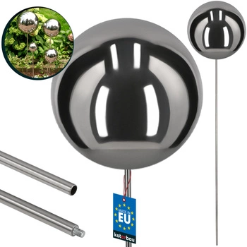 Minge decorativă de grădină pe vârf oțel efect oglindă 125 cm