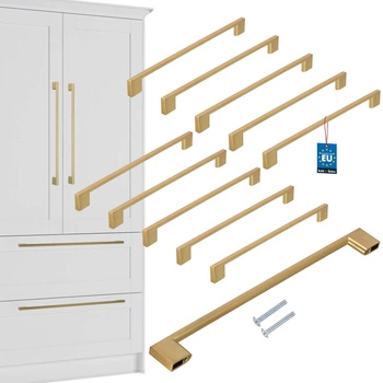 Mâner mobilier clasic modern aur mat 256 mm set de 10 buc.