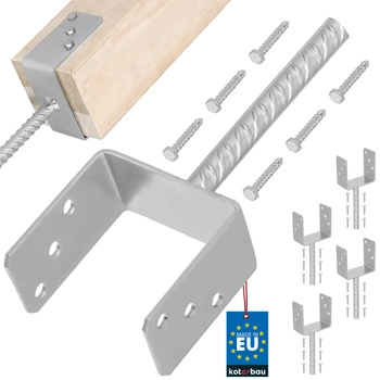 Bază de stâlp cu tijă de încastrare 120 mm set de 4 buc.