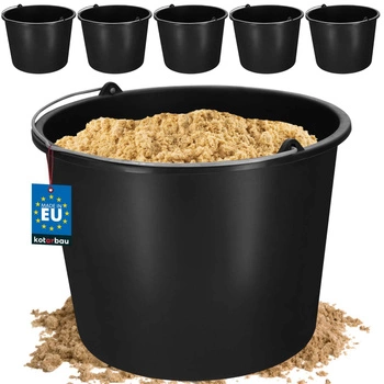 Găleată pentru construcții gospodărie mortar din plastic 12 l set de 5 buc.