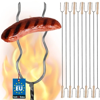 Cârnați pol cu dinți dubli ondulat furcă de foc 100 cm set de 10 buc.