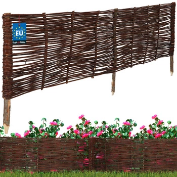 Gard de grădină din răchită condus palisadă margine 120x40 cm