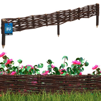 Gard de grădină din răchită condus palisadă margine 100x10 cm