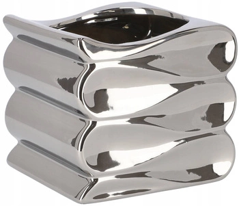 Ghiveci de flori din ceramică vas de protecție 13 cm argintiu