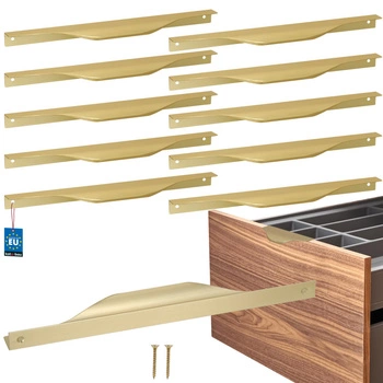 Mâner pentru mobilă modern aluminiu aur mat 256 mm set de 10 buc.
