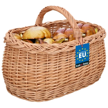 Coș de răchită coș de cumpărături picnic ciuperci de paște - 45 cm