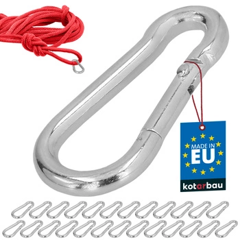 Carabină pentru pompieri leagăn frânghie hamac metalică 40 mm set de 25 buc.