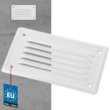 Grilă de ventilație a coșului de fum cu plasă 165x100 white