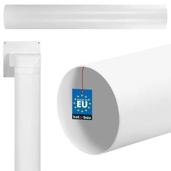 Canal de ventilație rotund țeavă pvc alb 100 cm fi 150 mm