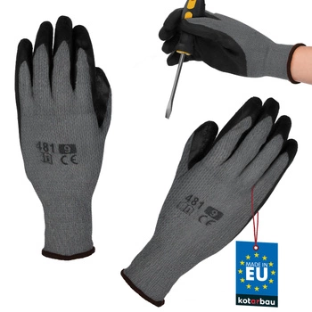 Mănuși de lucru antiderapante acoperite cu latex gri mărimea l