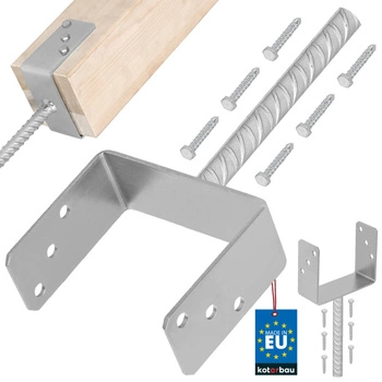 Bază pentru stâlp cu bară în u pentru încorporare 150 mm