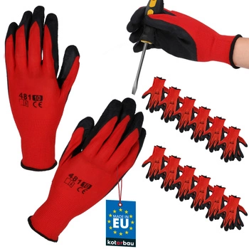 Mănuși de lucru dragon antiderapante latex mărimea 10 set de 12 buc.