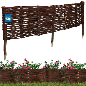 Gard de grădină din răchită condus palisadă margine 100x30 cm