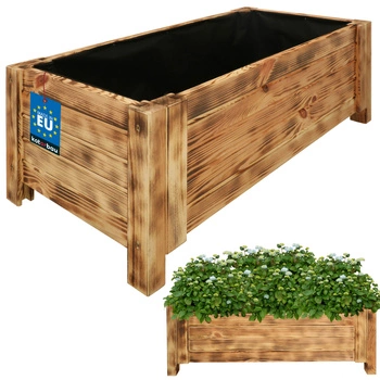 Ghiveci din lemn, cutie de grădină pentru flori și plante 79x39 cm - Culoare opărită
