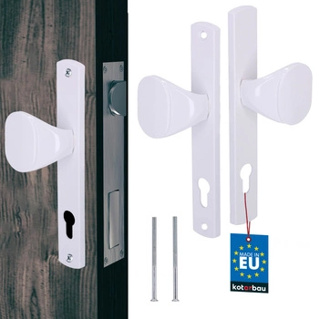 Mâner pentru ghișeu poartă ușă ax lung aluminiu alb 90 mm