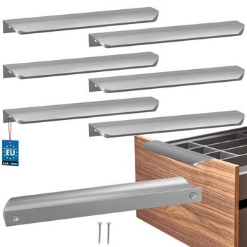 Mâner mobilier aluminiu argintiu 192/212 mm set de 6 buc.