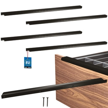 Mâner mobilier aluminiu negru mat 540/560 mm set de 4 buc.