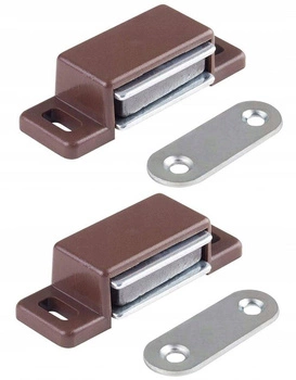 Zăvor de mobilier cu magnet pentru dulapuri - 2 buc. - Culoare maro
