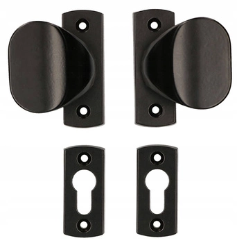 Mâner ușă placă 125 mm poartă - Culoare neagră