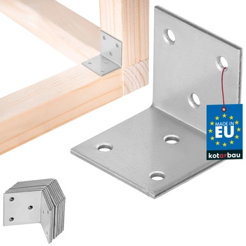 Colțar dulgheresc inoxidabil galvanizat 40x40x40 mm set de 12 buc.