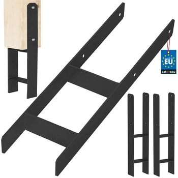 Baza stâlpului h pentru încastrare zincat negru 150 mm set de 2 buc.