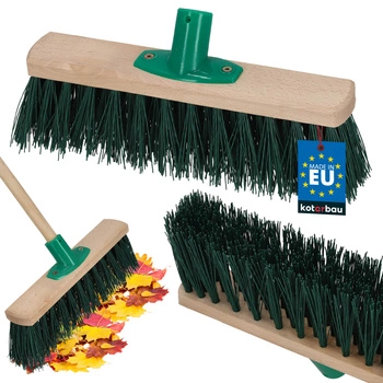 Perie mătură din lemn pentru frunze pardoseli dale nylon 30 cm