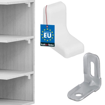 Suport unghiular pentru mobilă cu capac alb