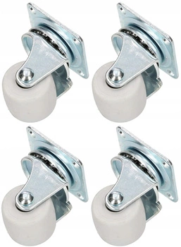 Rotiță pivotantă pentru mobilă cu rulmenți din cauciuc de 30 mm - 4 buc