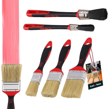 Pensule de construcție moi rotunde și plate set de 5 buc.