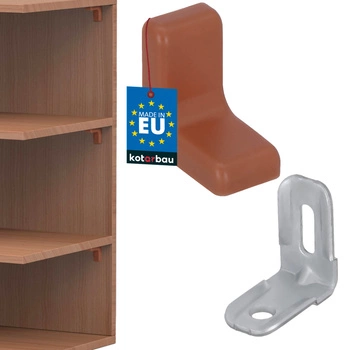 Suport unghiular pentru mobilă cu capac nuc