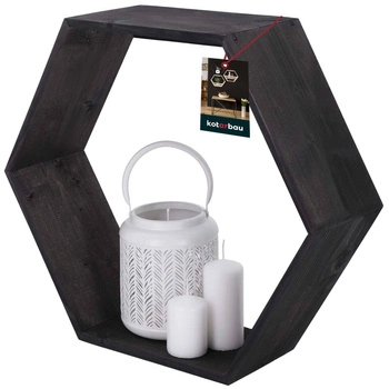 Pat de flori de perete din lemn pentru plante negru