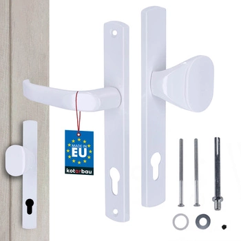 Mâner cu inserție pentru ghișeu poartă ușă aluminiu alb 92 mm