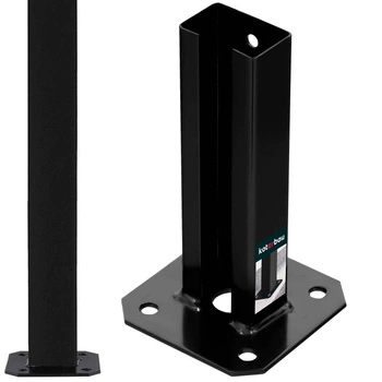 Bază de stâlp înșurubat negru 60x40 mm