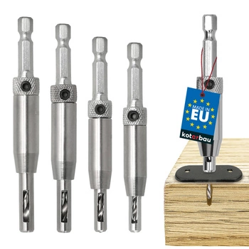 Burghiu autocentrant pentru balamale din lemn hss 2-4,5 mm set de 4 buc.