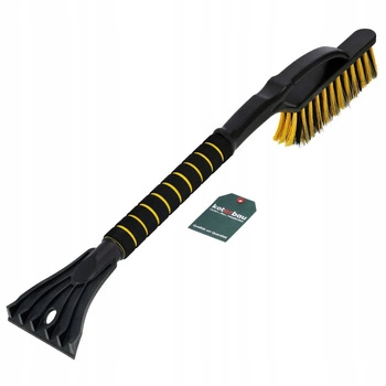 Racletă pentru geamuri și gheață, racletă și perie 2în1 - Culoare negru, galben